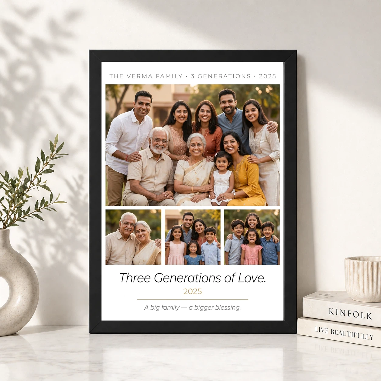 Big Family Photo Frame Pastel Floral Grand Wall Art Photo Frame, view 4
