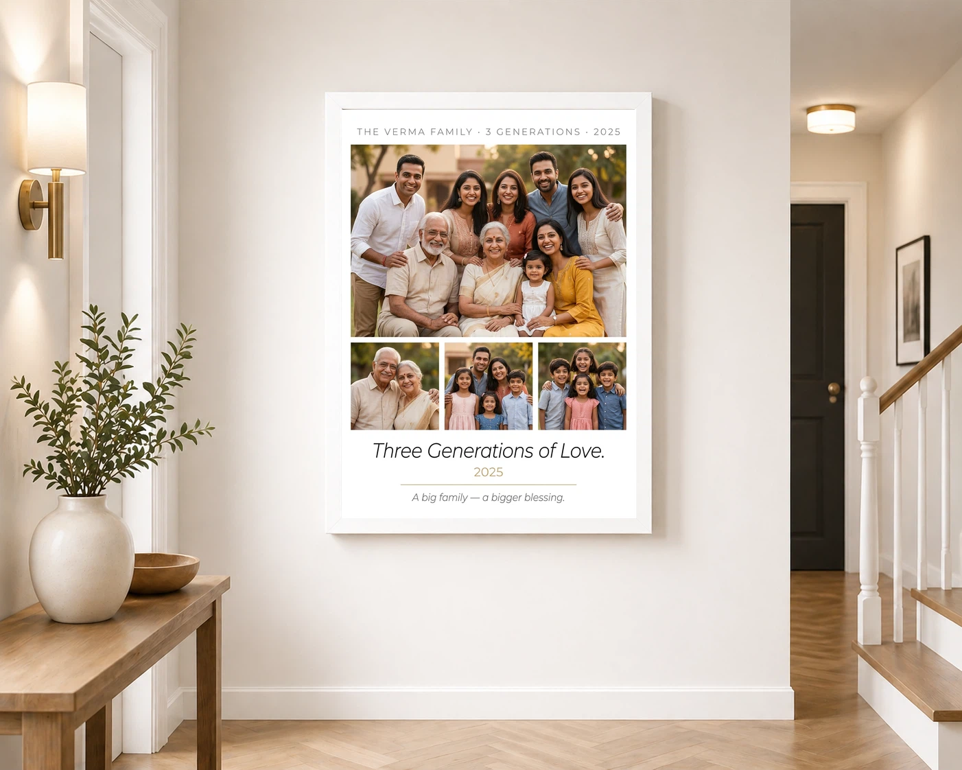 Big Family Photo Frame Pastel Floral Grand Wall Art Photo Frame, view 6