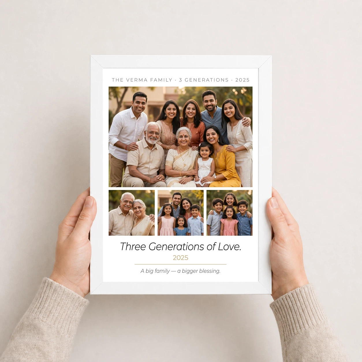Big Family Photo Frame Pastel Floral Grand Wall Art Photo Frame, view 7