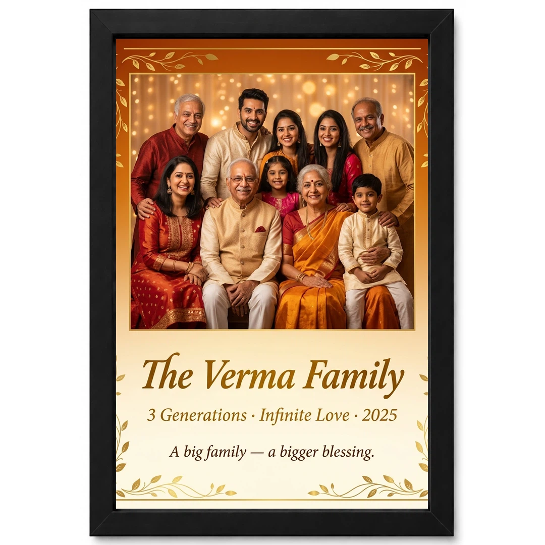 Big Family Photo Frame Warm Earthy Large Wall Art Photo Frame