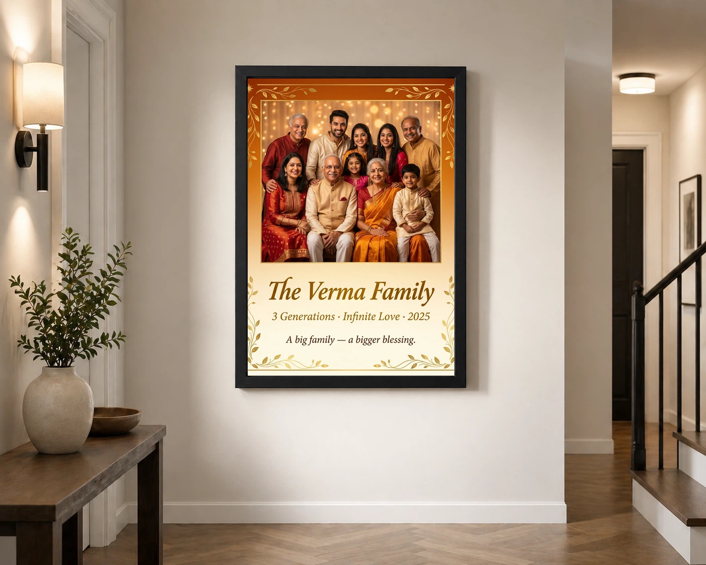 Big Family Photo Frame Warm Earthy Large Wall Art Photo Frame, view 2