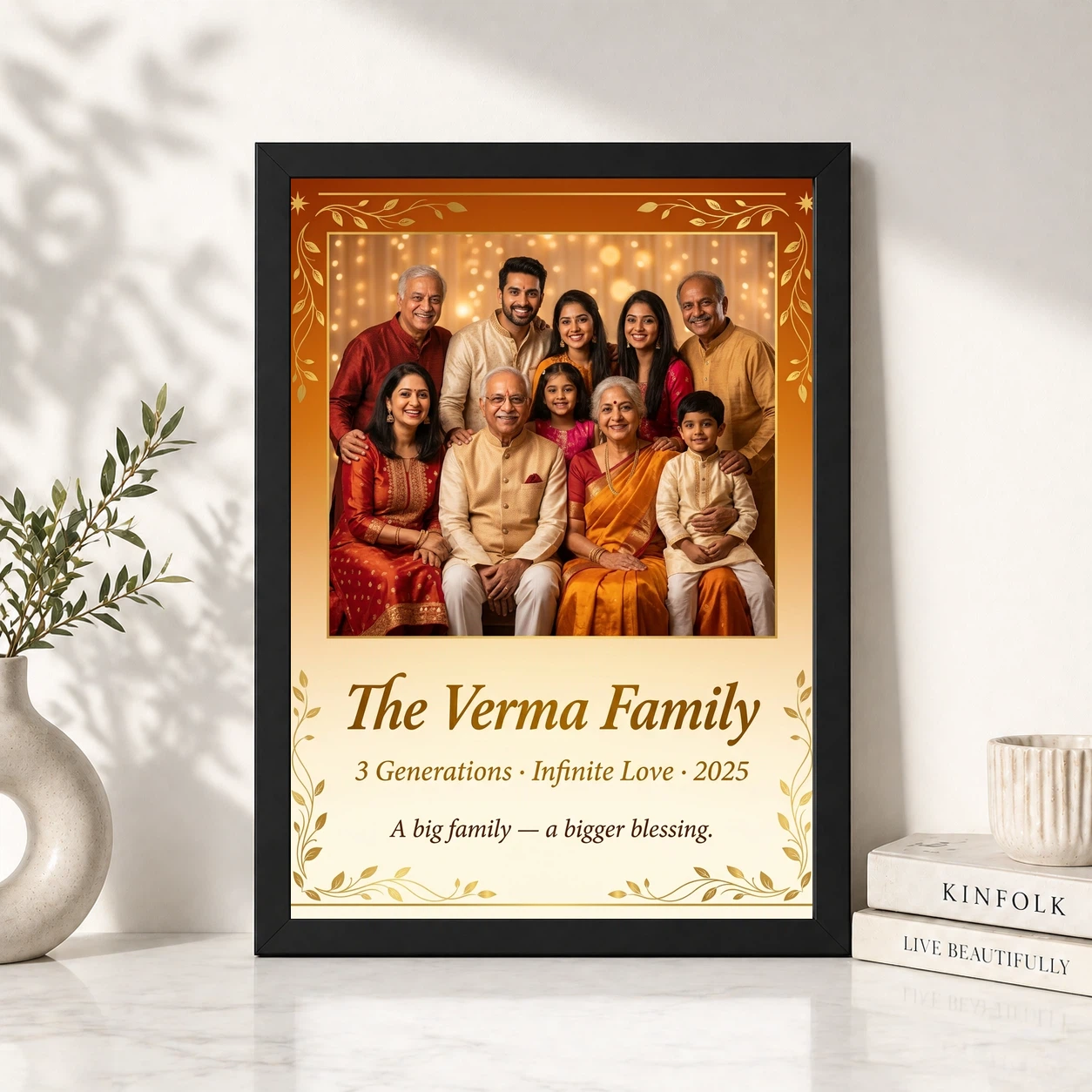 Big Family Photo Frame Warm Earthy Large Wall Art Photo Frame, view 4