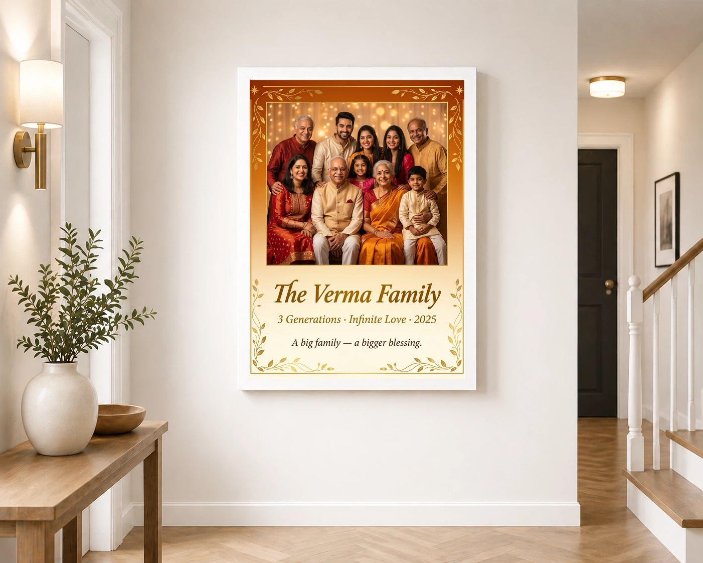 Big Family Photo Frame Warm Earthy Large Wall Art Photo Frame, view 6