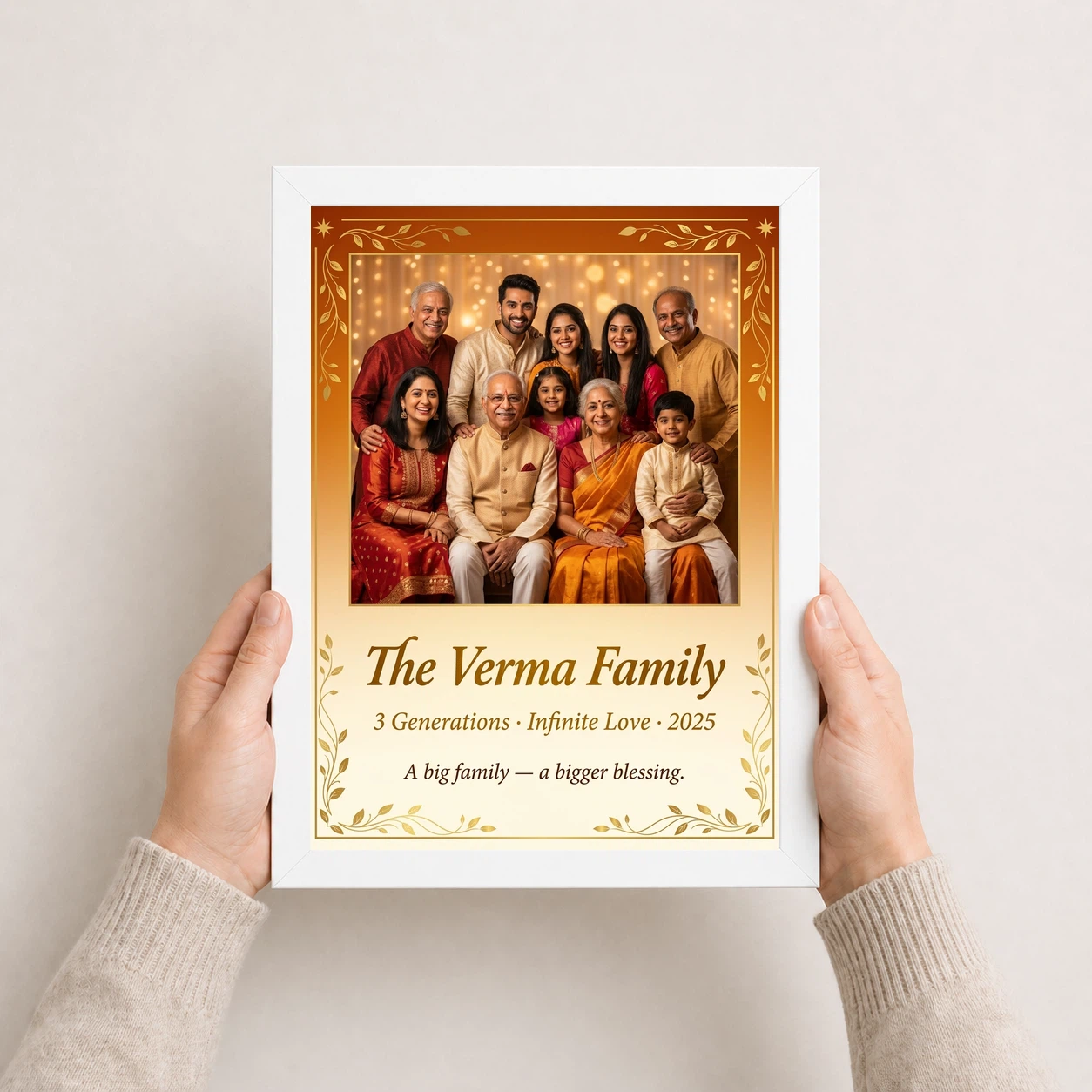 Big Family Photo Frame Warm Earthy Large Wall Art Photo Frame, view 7