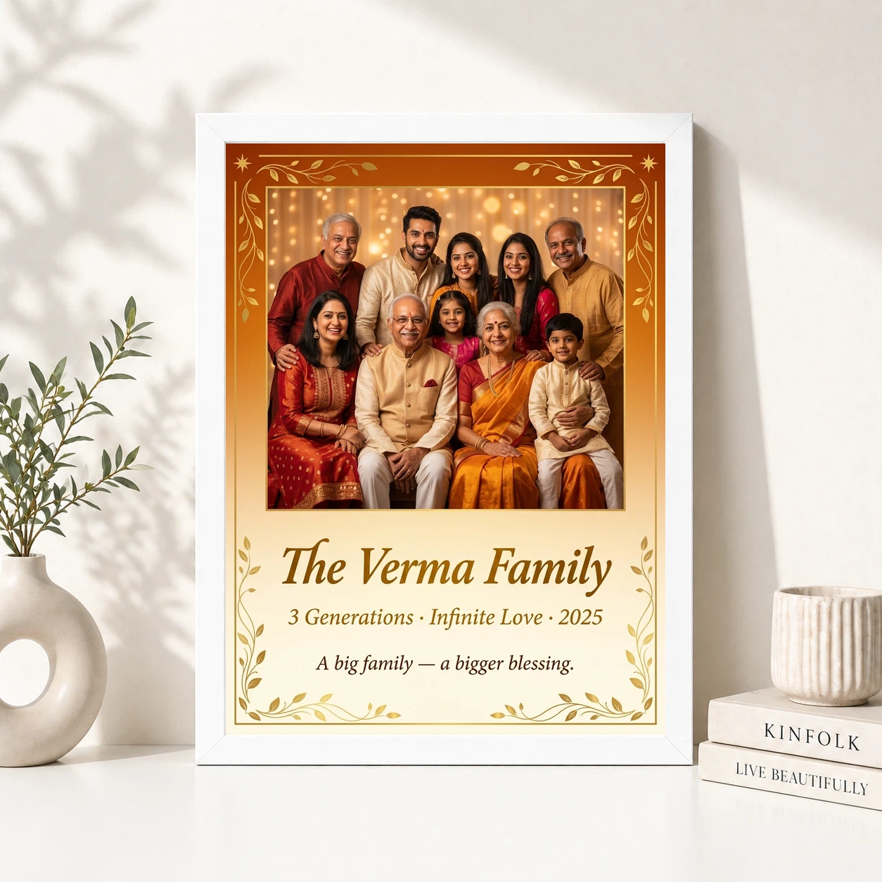 Big Family Photo Frame Warm Earthy Large Wall Art Photo Frame, view 8