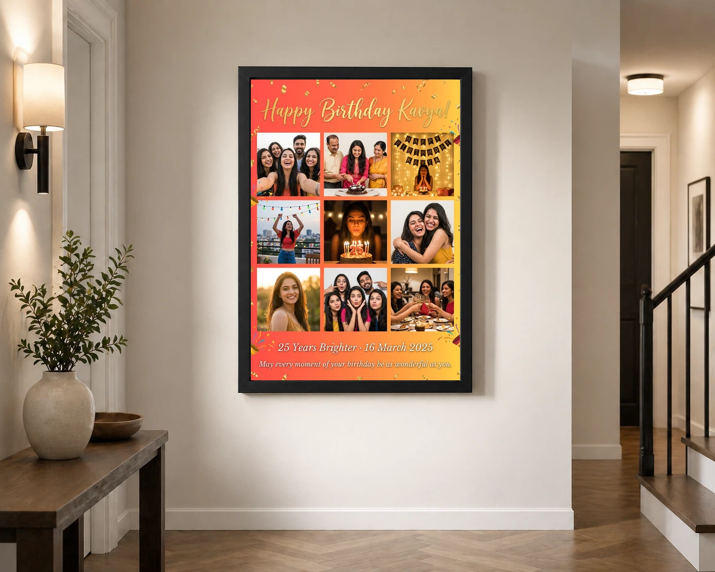 Birthday Collage Frame Design Colorful Celebration Multi Photo Frame, view 2