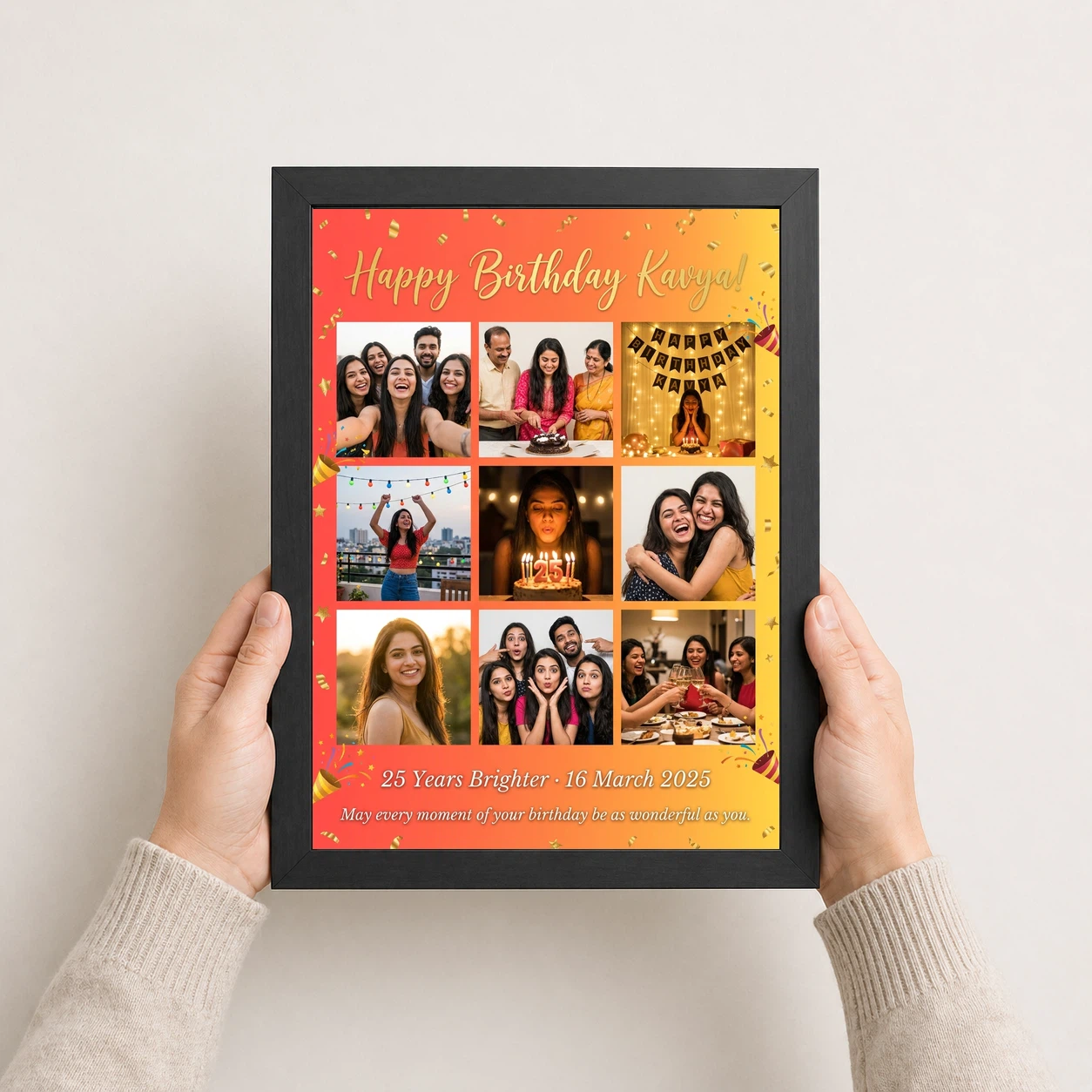 Birthday Collage Frame Design Colorful Celebration Multi Photo Frame, view 3