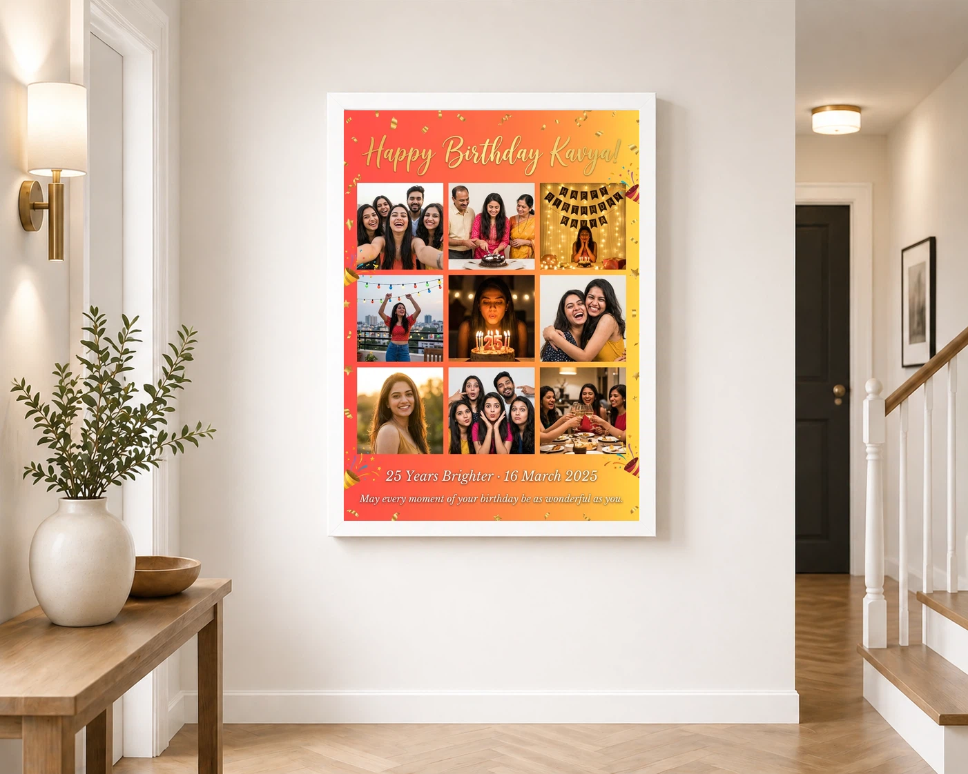 Birthday Collage Frame Design Colorful Celebration Multi Photo Frame, view 6