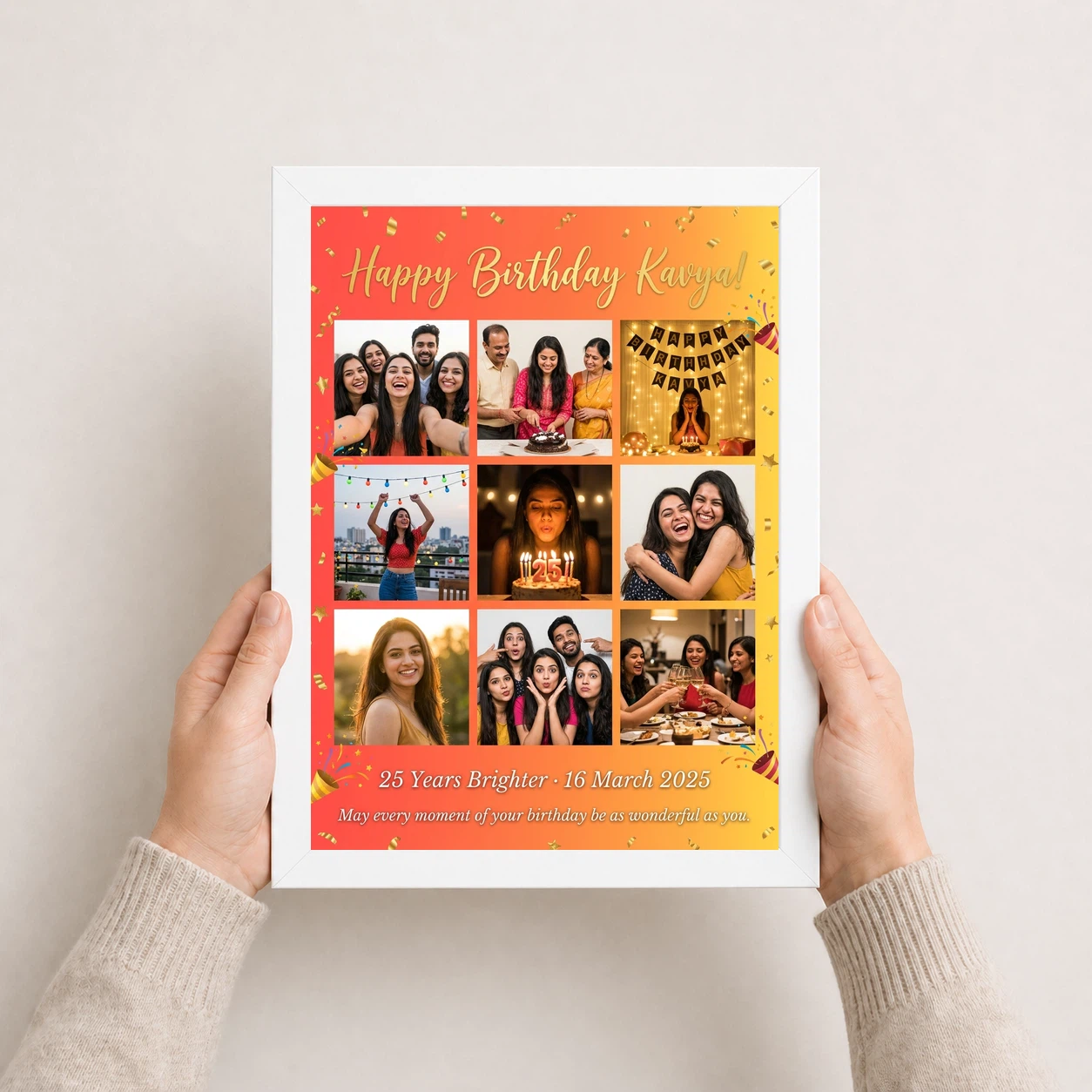 Birthday Collage Frame Design Colorful Celebration Multi Photo Frame, view 7