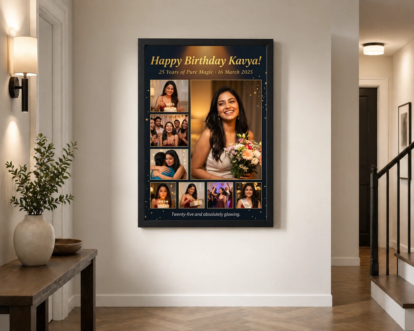 Birthday Collage Frame Design Pastel Festive Memories Photo Frame, view 2