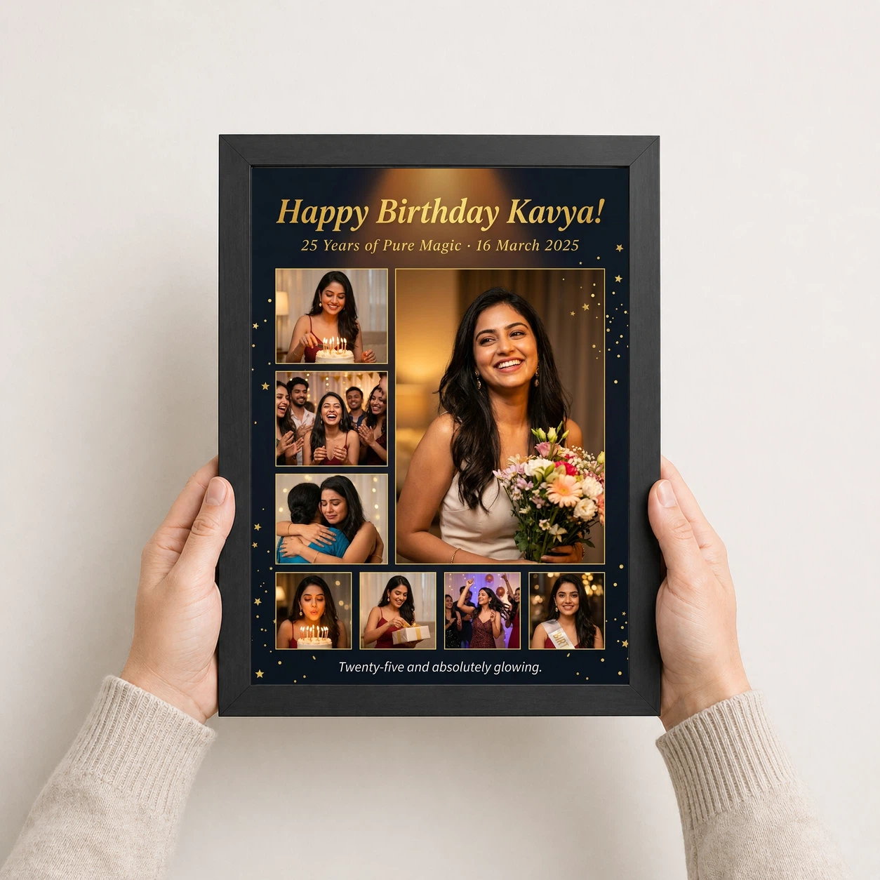 Birthday Collage Frame Design Pastel Festive Memories Photo Frame, view 3