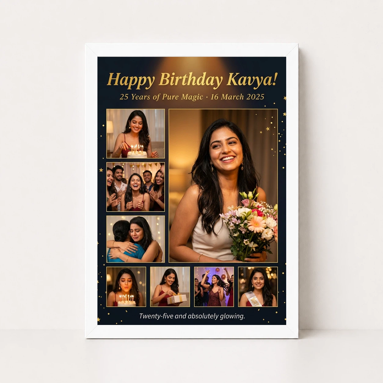 Birthday Collage Frame Design Pastel Festive Memories Photo Frame, view 5