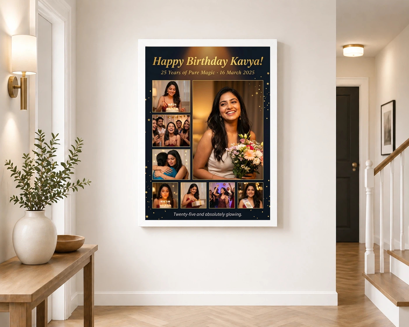 Birthday Collage Frame Design Pastel Festive Memories Photo Frame, view 6