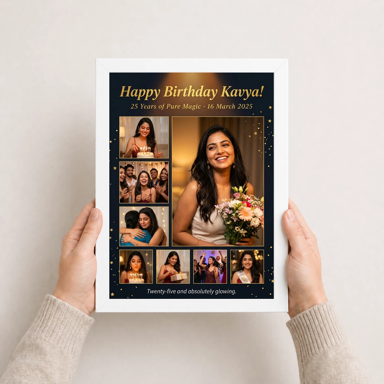 Birthday Collage Frame Design Pastel Festive Memories Photo Frame, view 7