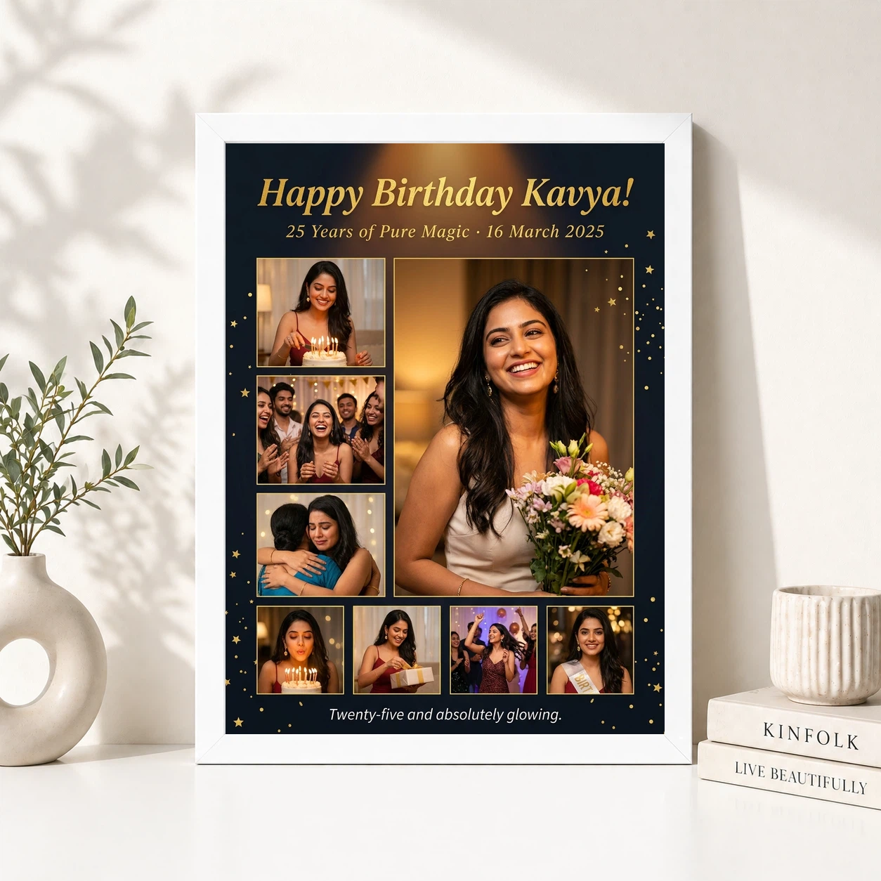 Birthday Collage Frame Design Pastel Festive Memories Photo Frame, view 8
