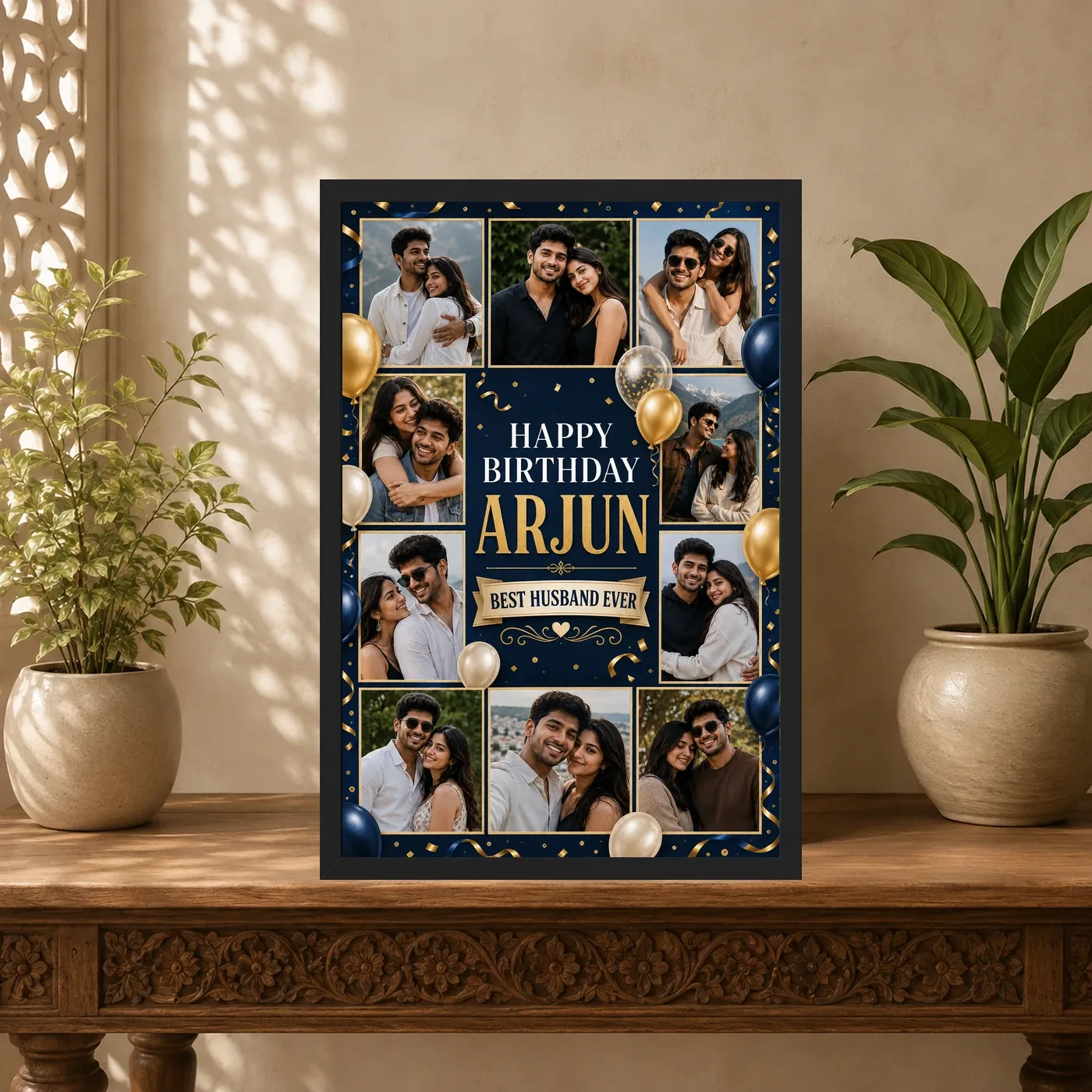 Birthday Frame for Husband Multi Photo Balloon Theme, view 5