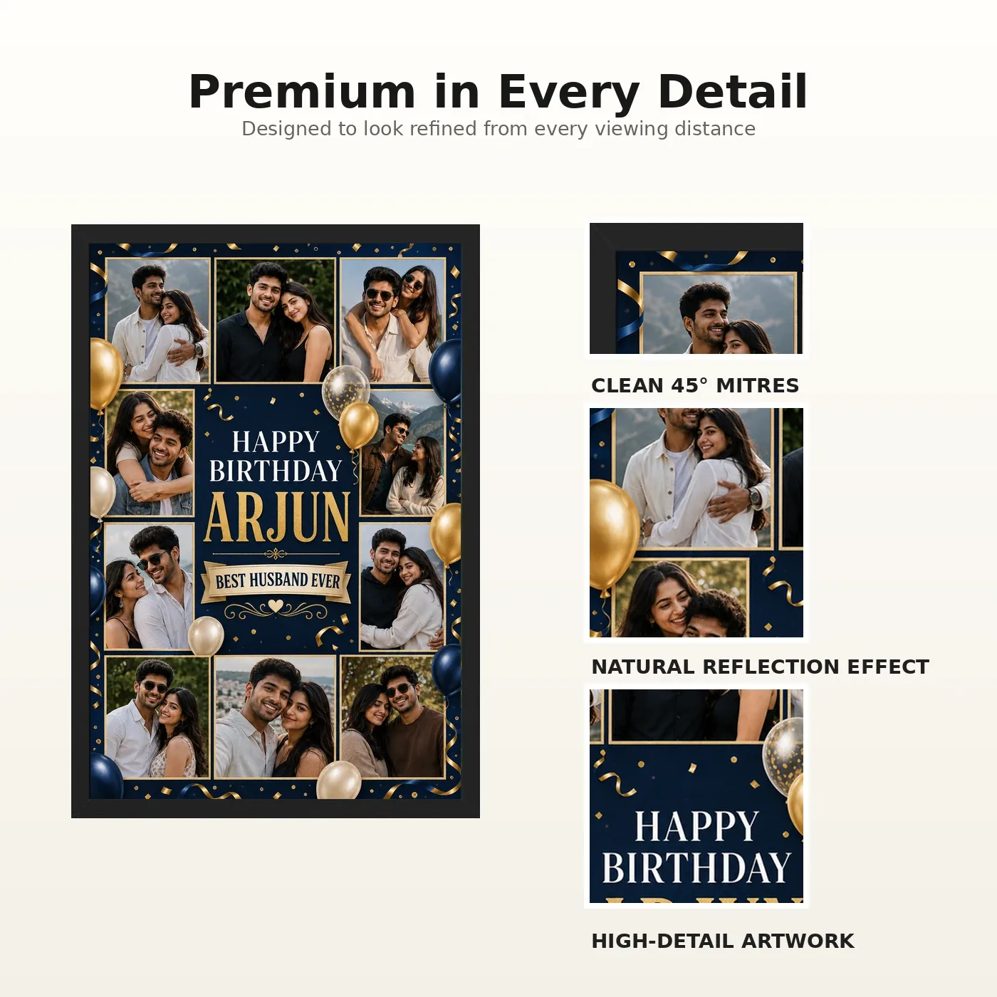 Birthday Frame for Husband Multi Photo Balloon Theme, view 9