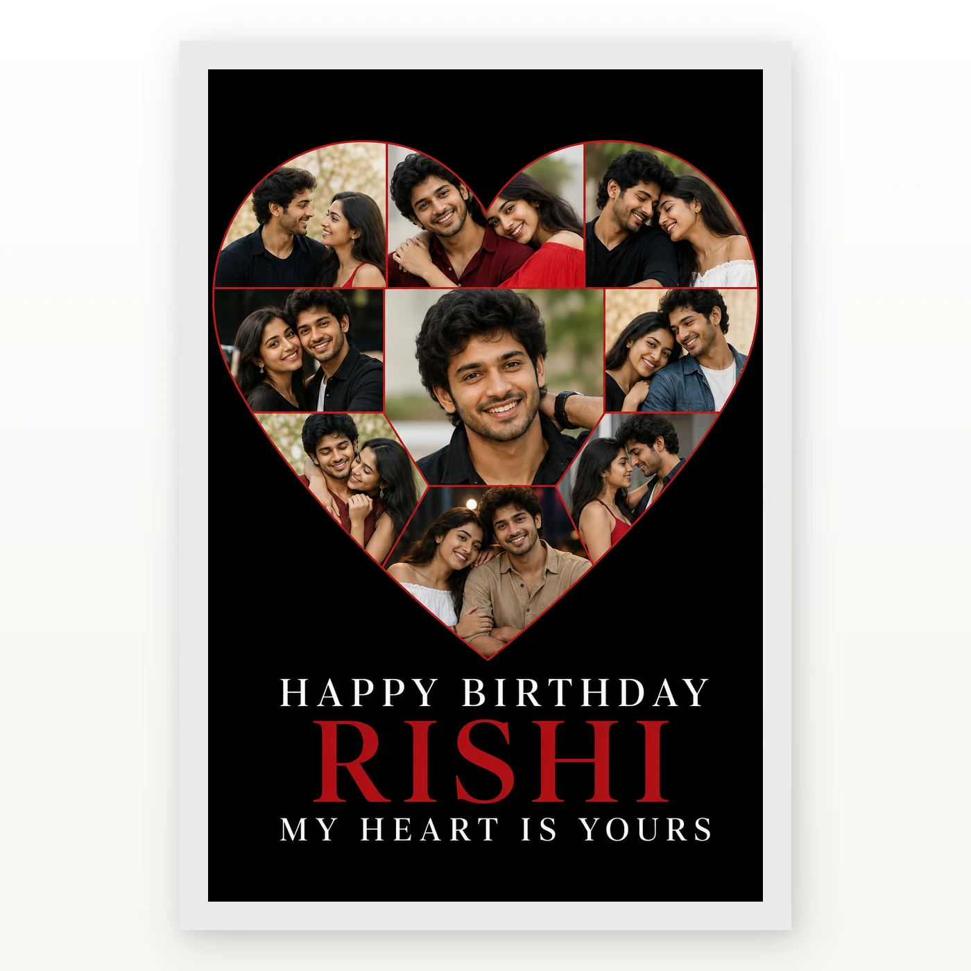 Birthday Gift for Boyfriend Photo Frame Romantic Couple, view 2