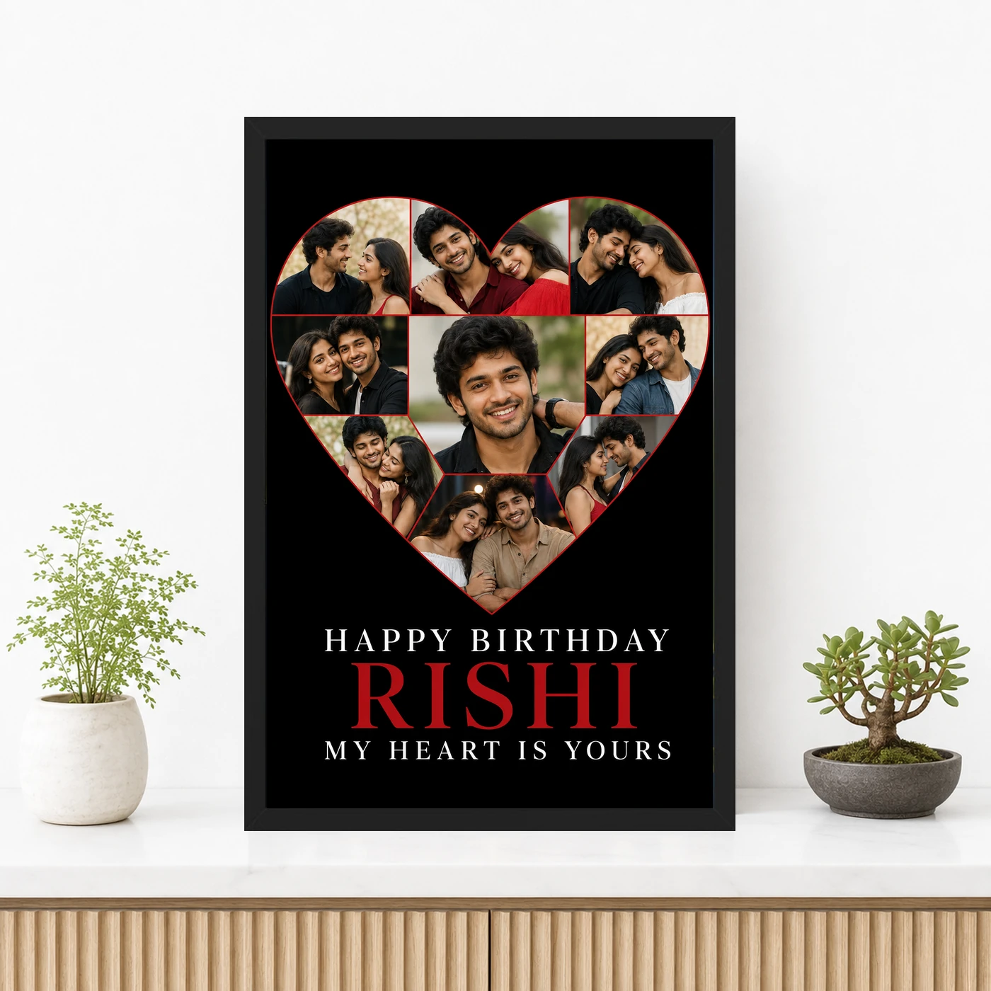 Birthday Gift for Boyfriend Photo Frame Romantic Couple, view 3