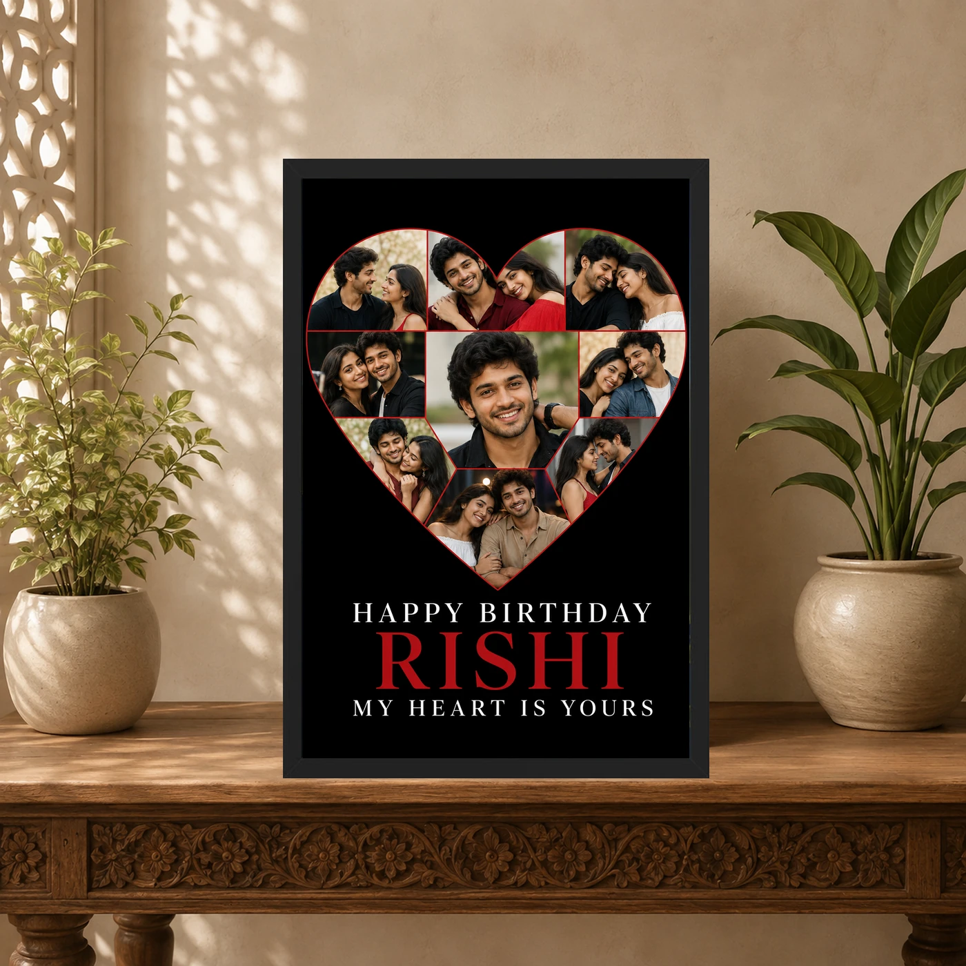 Birthday Gift for Boyfriend Photo Frame Romantic Couple, view 5