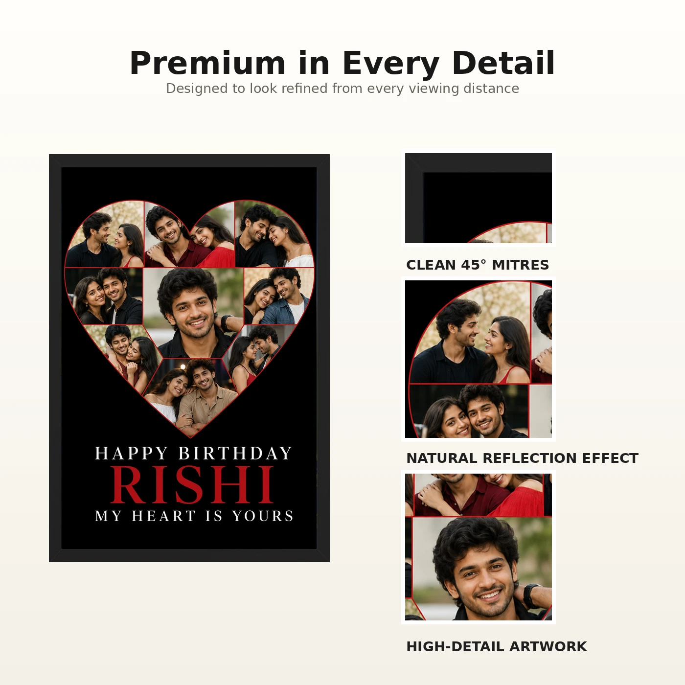 Birthday Gift for Boyfriend Photo Frame Romantic Couple, view 9