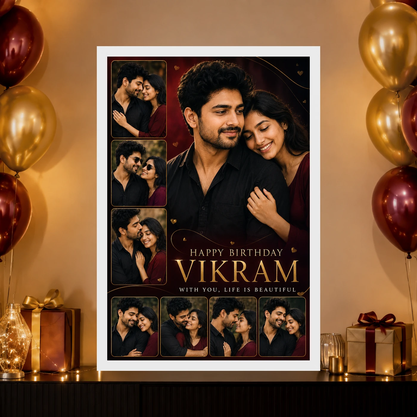 Birthday Gift for Husband Photo Frame Romantic Couple, view 10