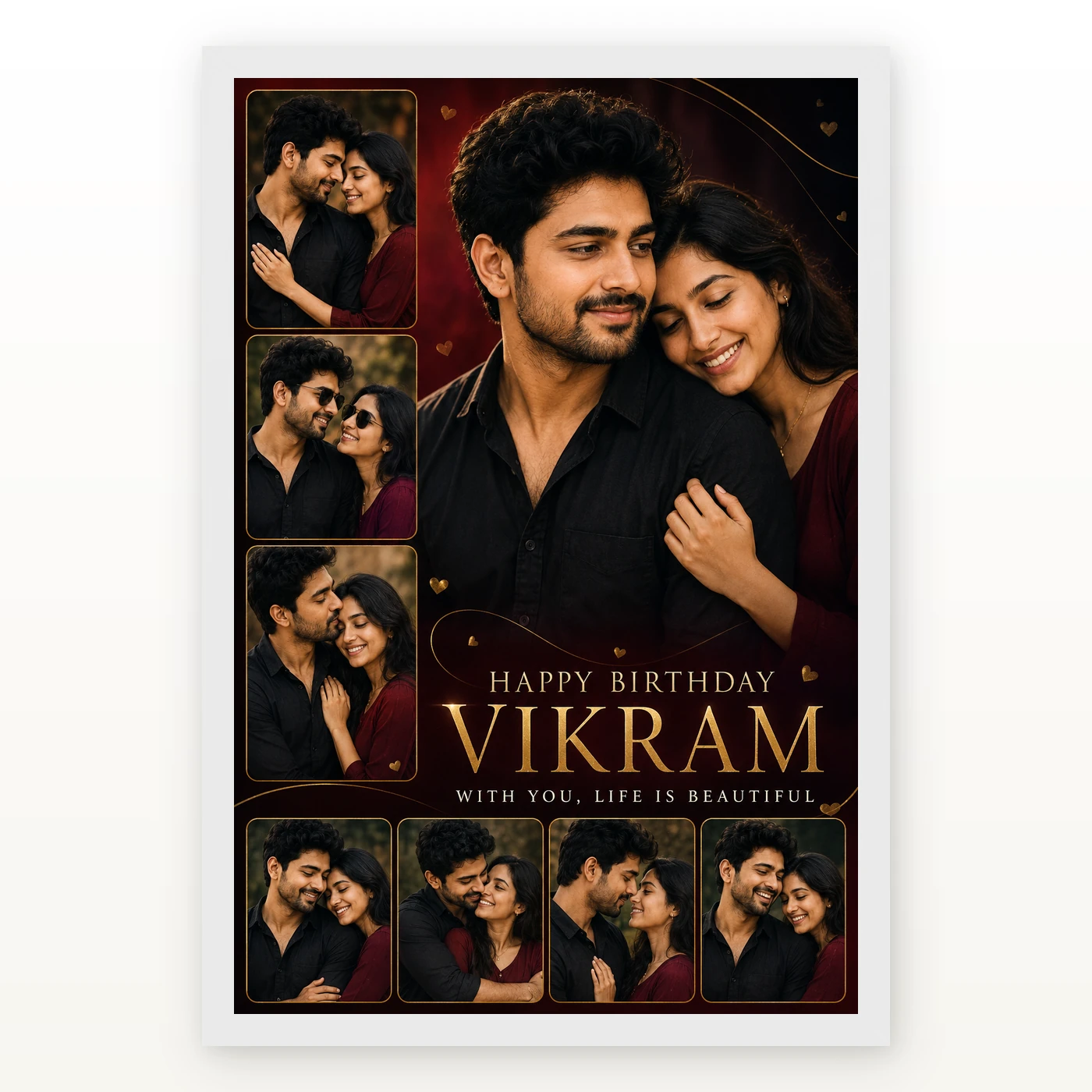 Birthday Gift for Husband Photo Frame Romantic Couple, view 2