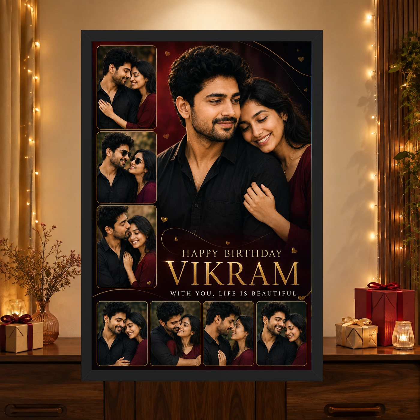 Birthday Gift for Husband Photo Frame Romantic Couple, view 4