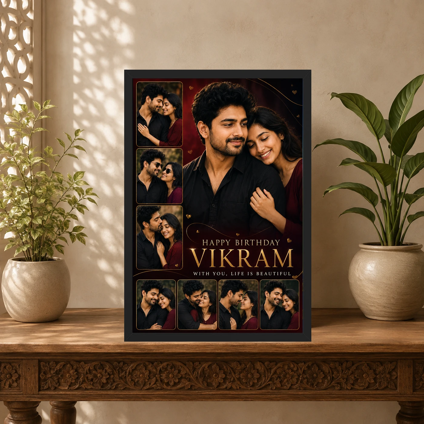 Birthday Gift for Husband Photo Frame Romantic Couple, view 5