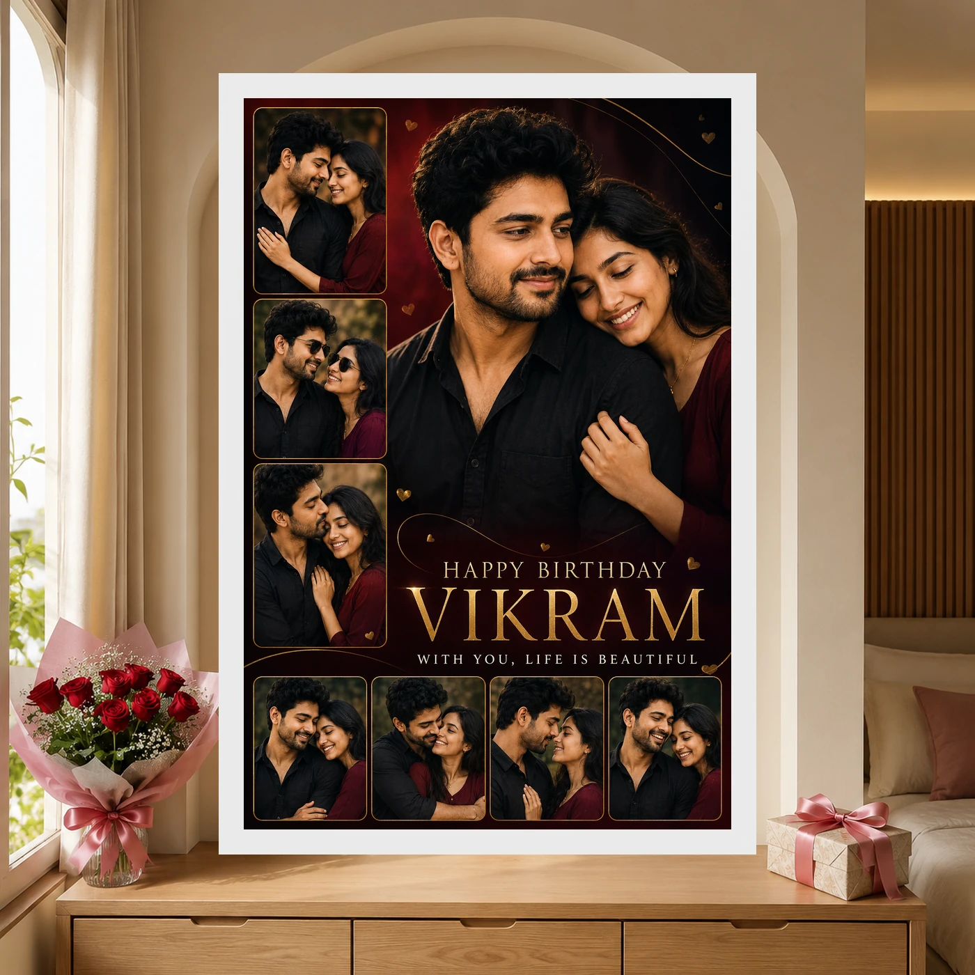 Birthday Gift for Husband Photo Frame Romantic Couple, view 6