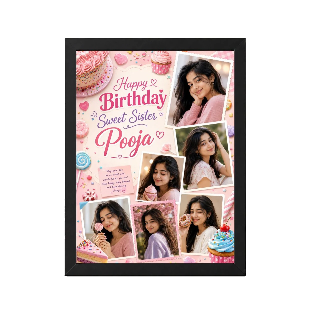 Birthday Gift Phone Frame for Sister Dessert Theme