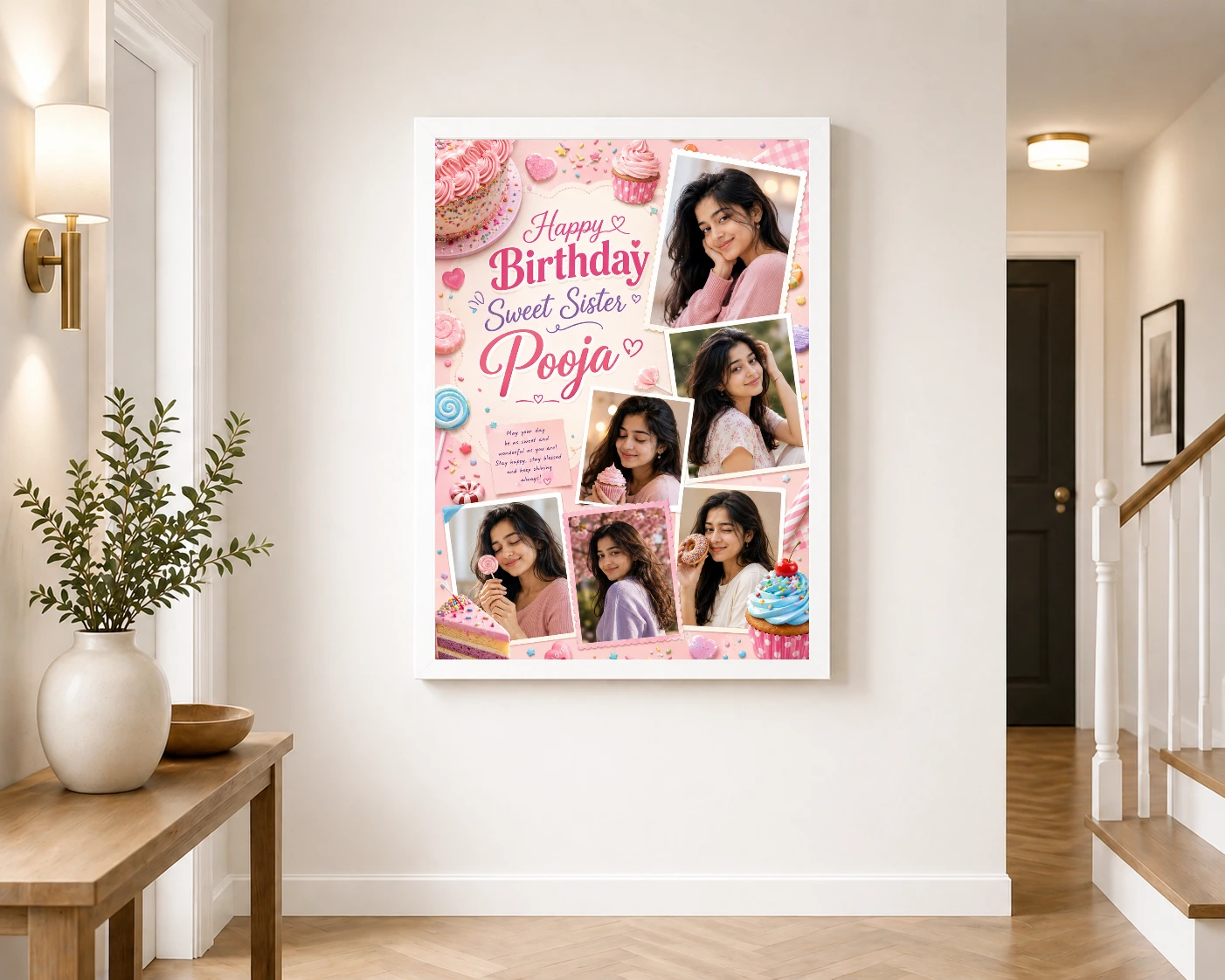Birthday Gift Phone Frame for Sister Dessert Theme, view 6