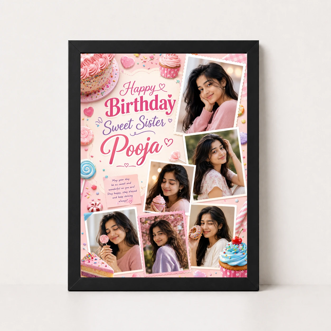 Birthday Gift Phone Frame for Sister Dessert Theme, view 9