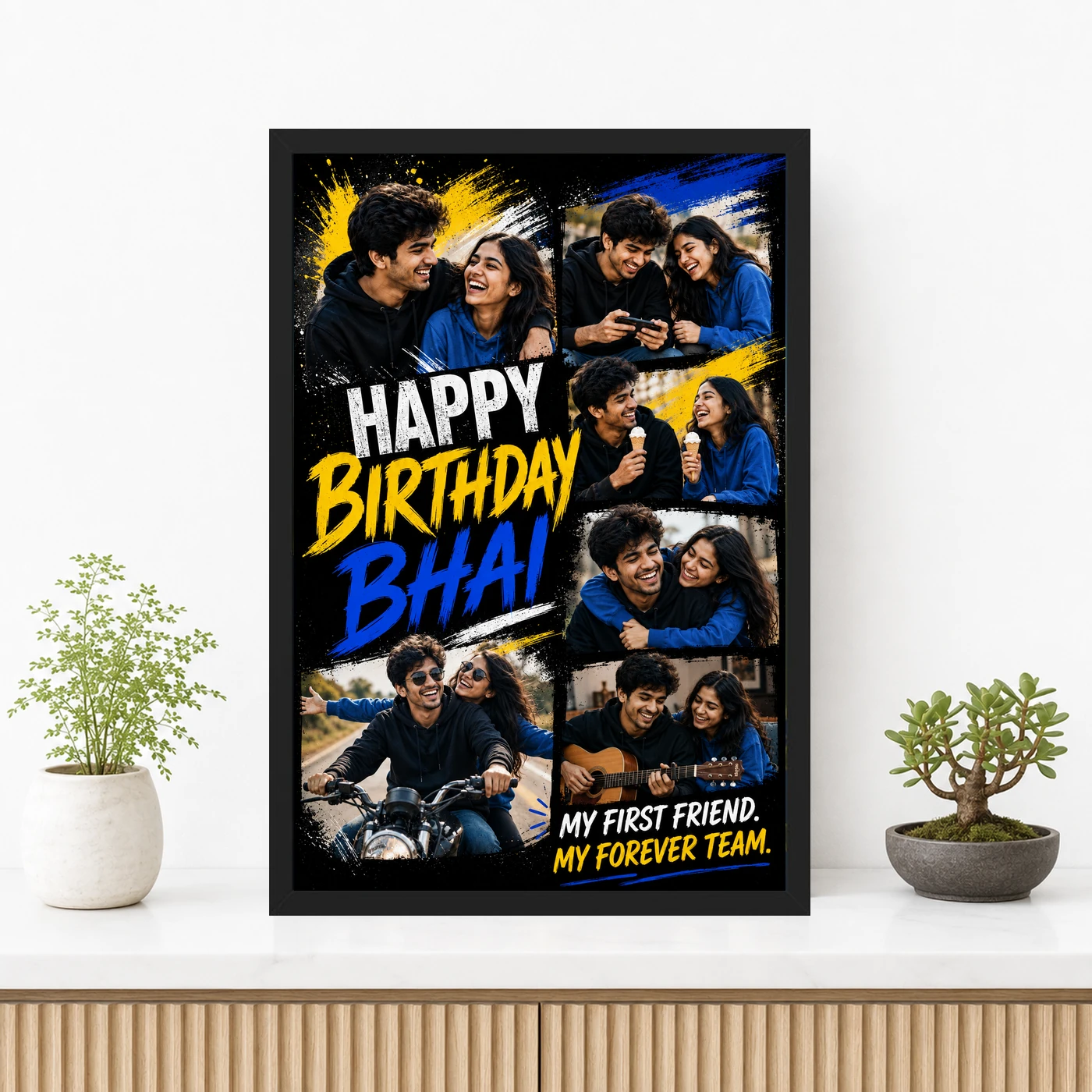 Birthday Photo Frame Collage for Brother with Street Style Vibe, view 3