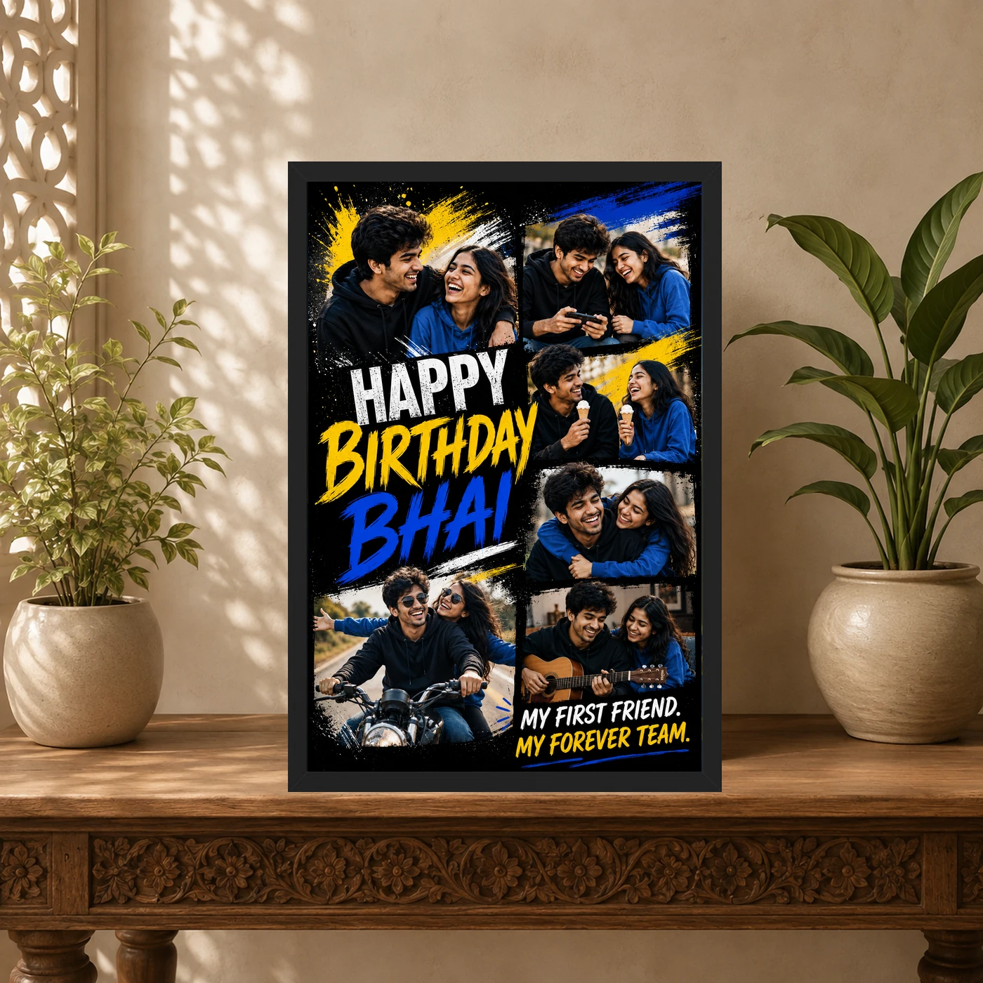 Birthday Photo Frame Collage for Brother with Street Style Vibe, view 5