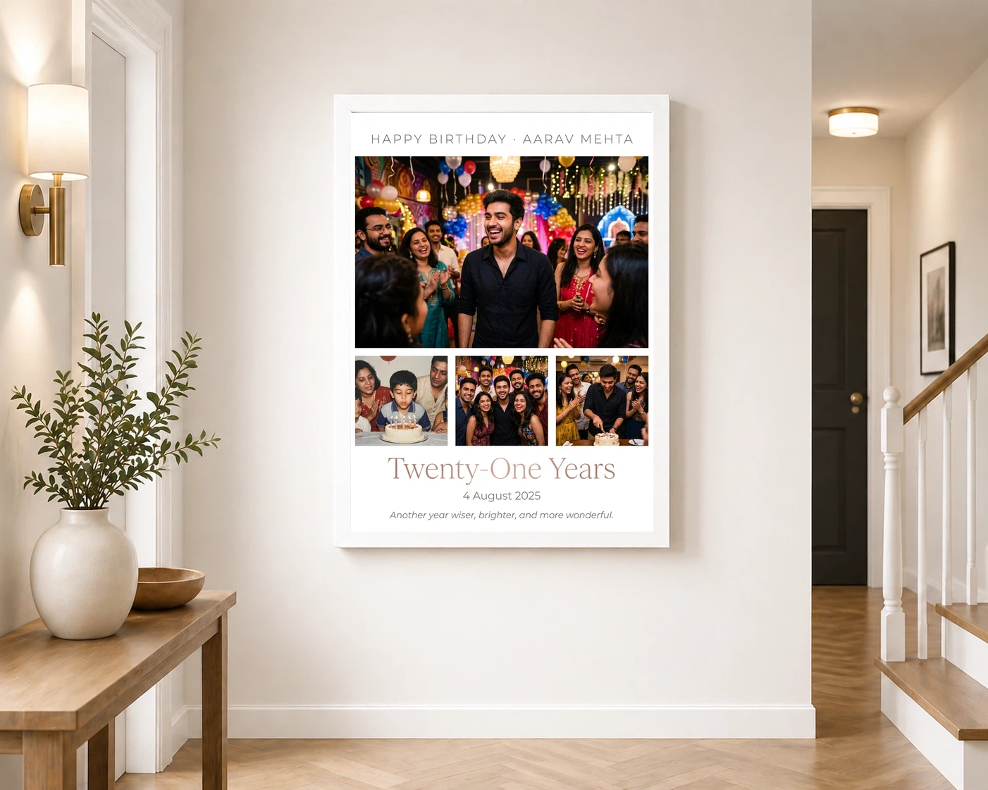 Birthday Photo Frame Collage Vintage Retro Memories Photo Frame, view 6