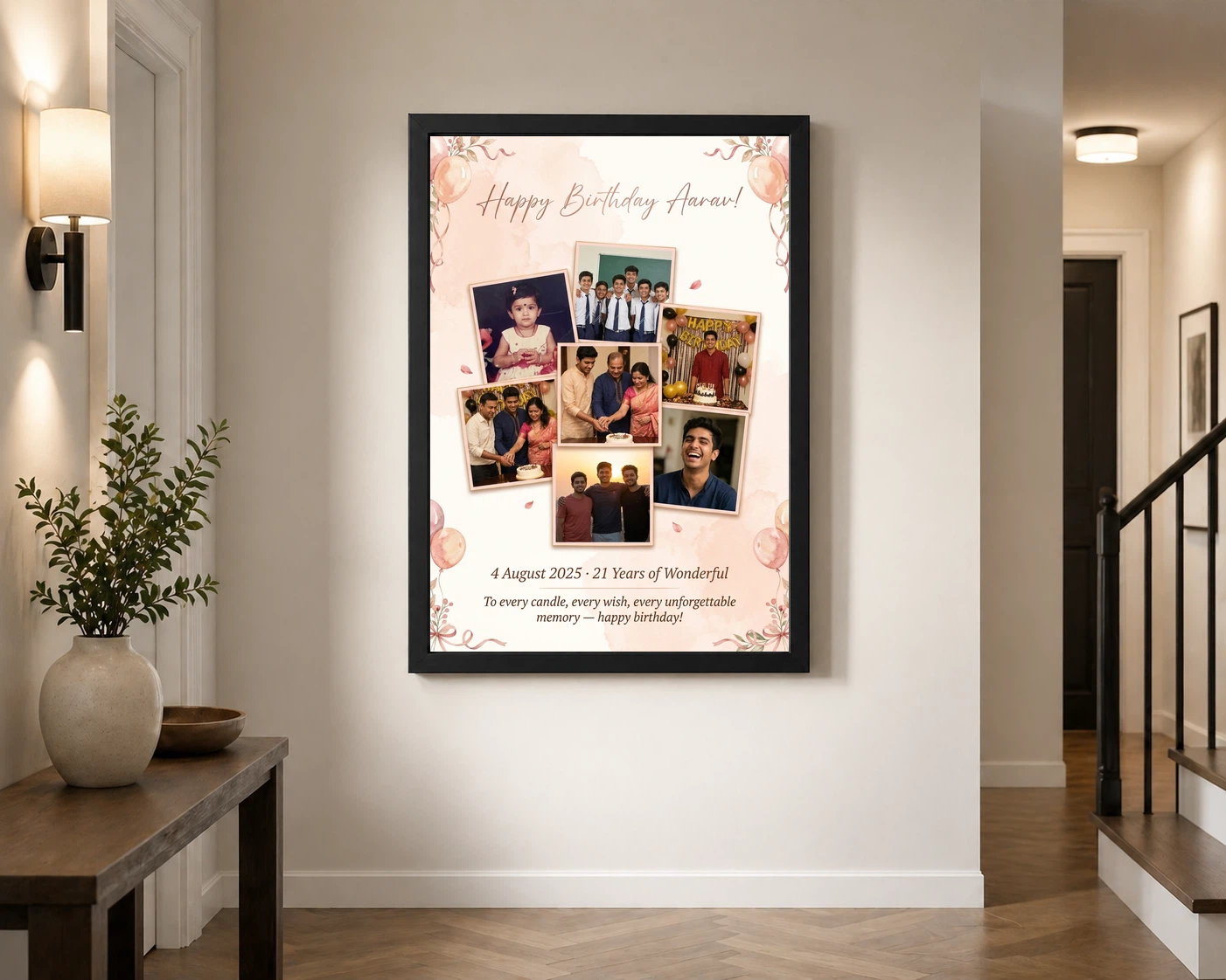 Birthday Photo Frame Collage Warm Candid Memories Celebration Photo Frame, view 2