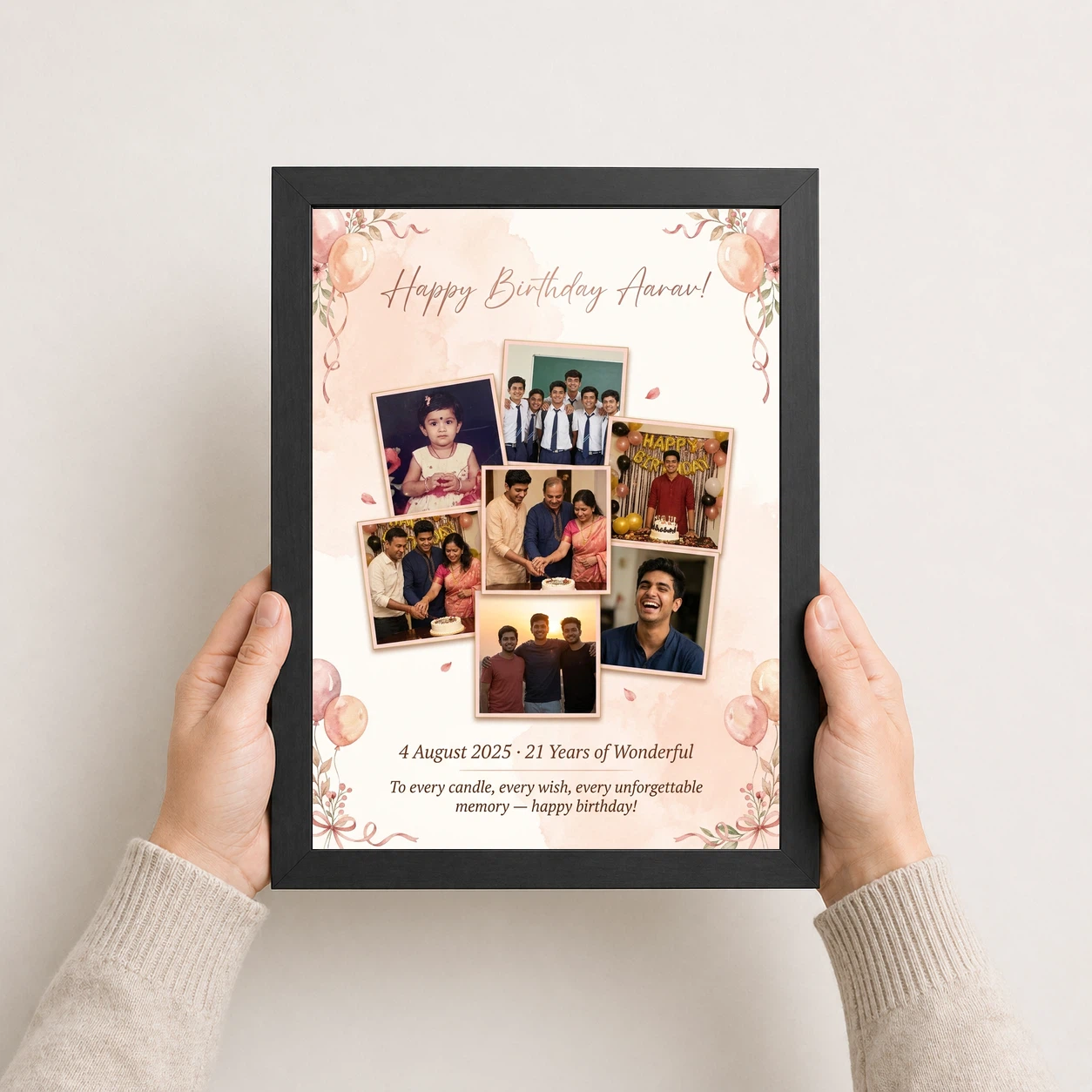 Birthday Photo Frame Collage Warm Candid Memories Celebration Photo Frame, view 3