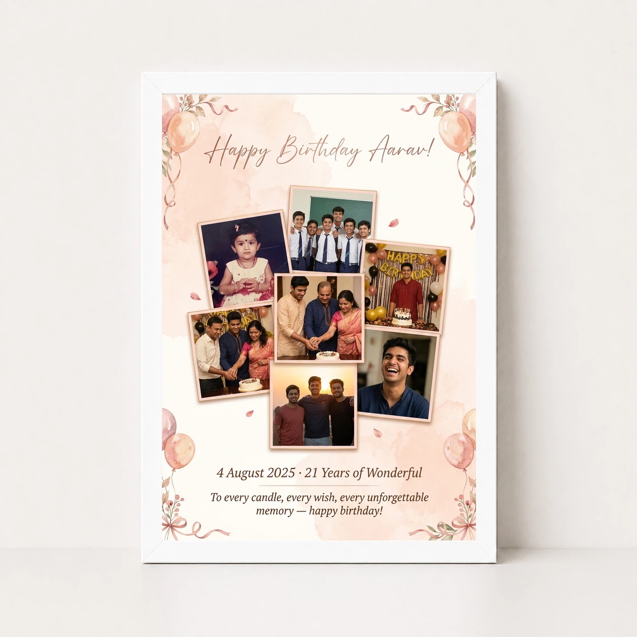 Birthday Photo Frame Collage Warm Candid Memories Celebration Photo Frame, view 5
