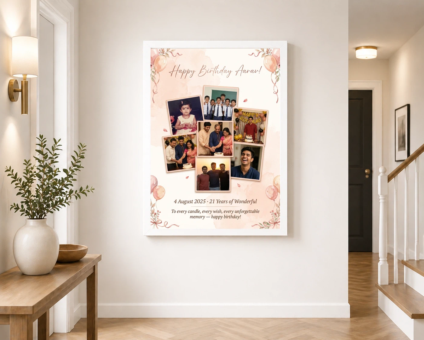 Birthday Photo Frame Collage Warm Candid Memories Celebration Photo Frame, view 6