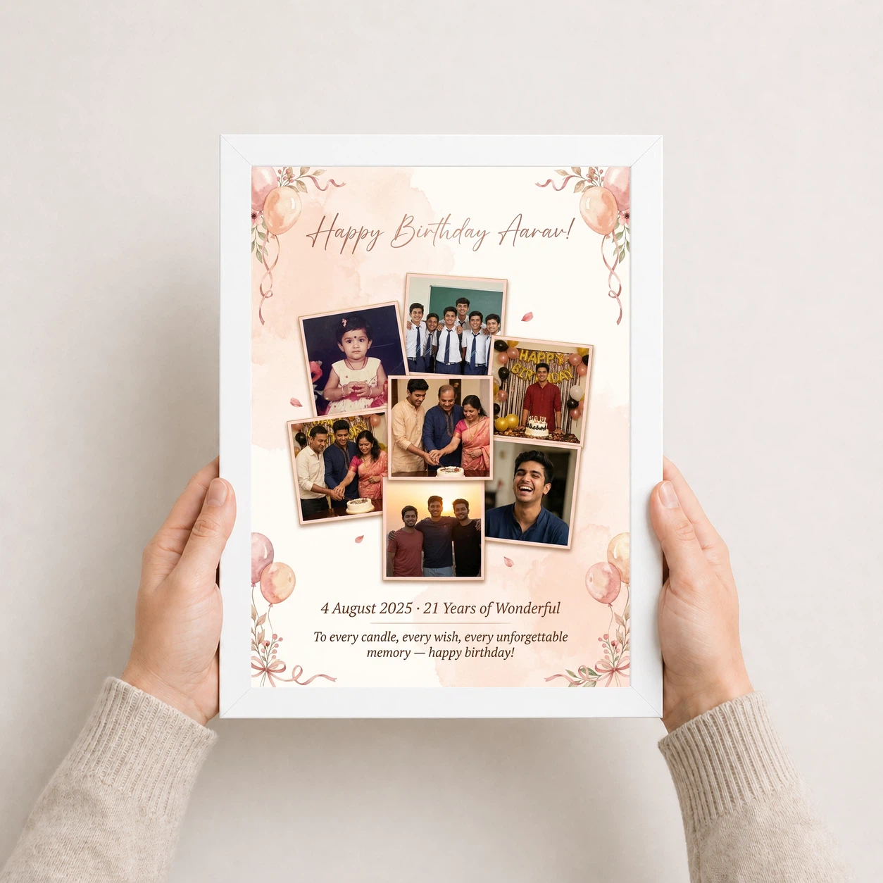 Birthday Photo Frame Collage Warm Candid Memories Celebration Photo Frame, view 7