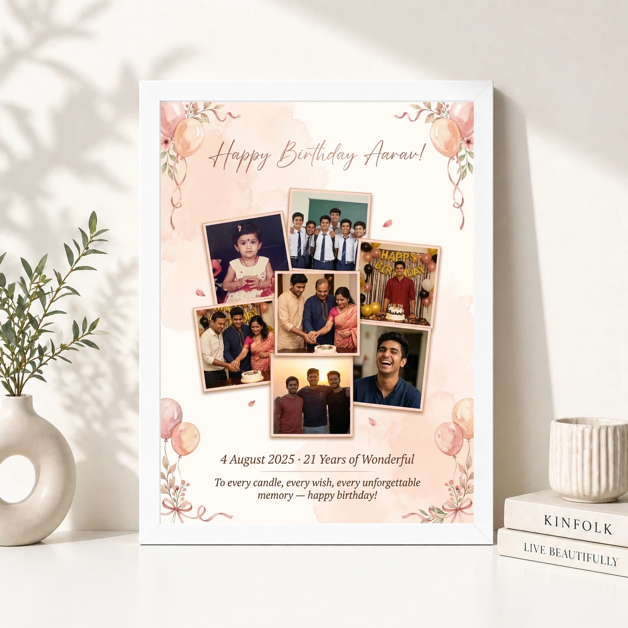 Birthday Photo Frame Collage Warm Candid Memories Celebration Photo Frame, view 8