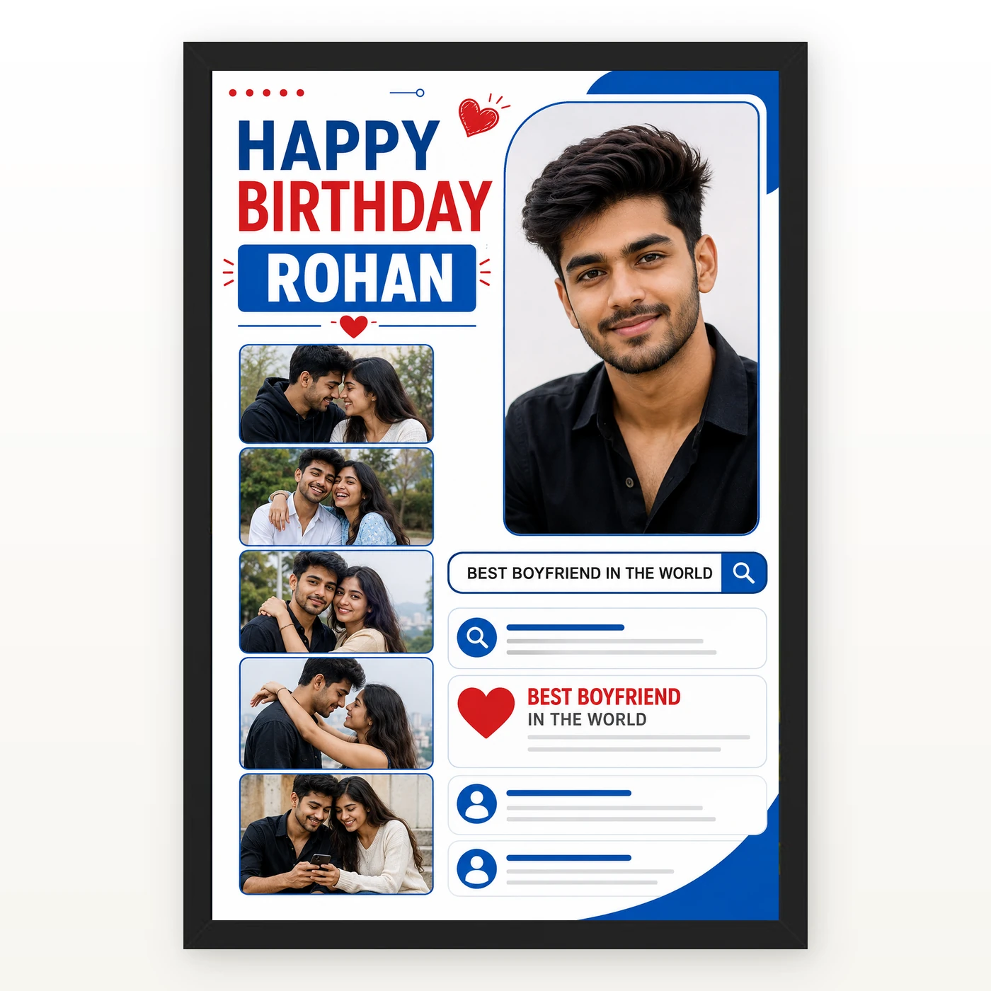 Birthday Photo Frame for Boyfriend Forever Person Design