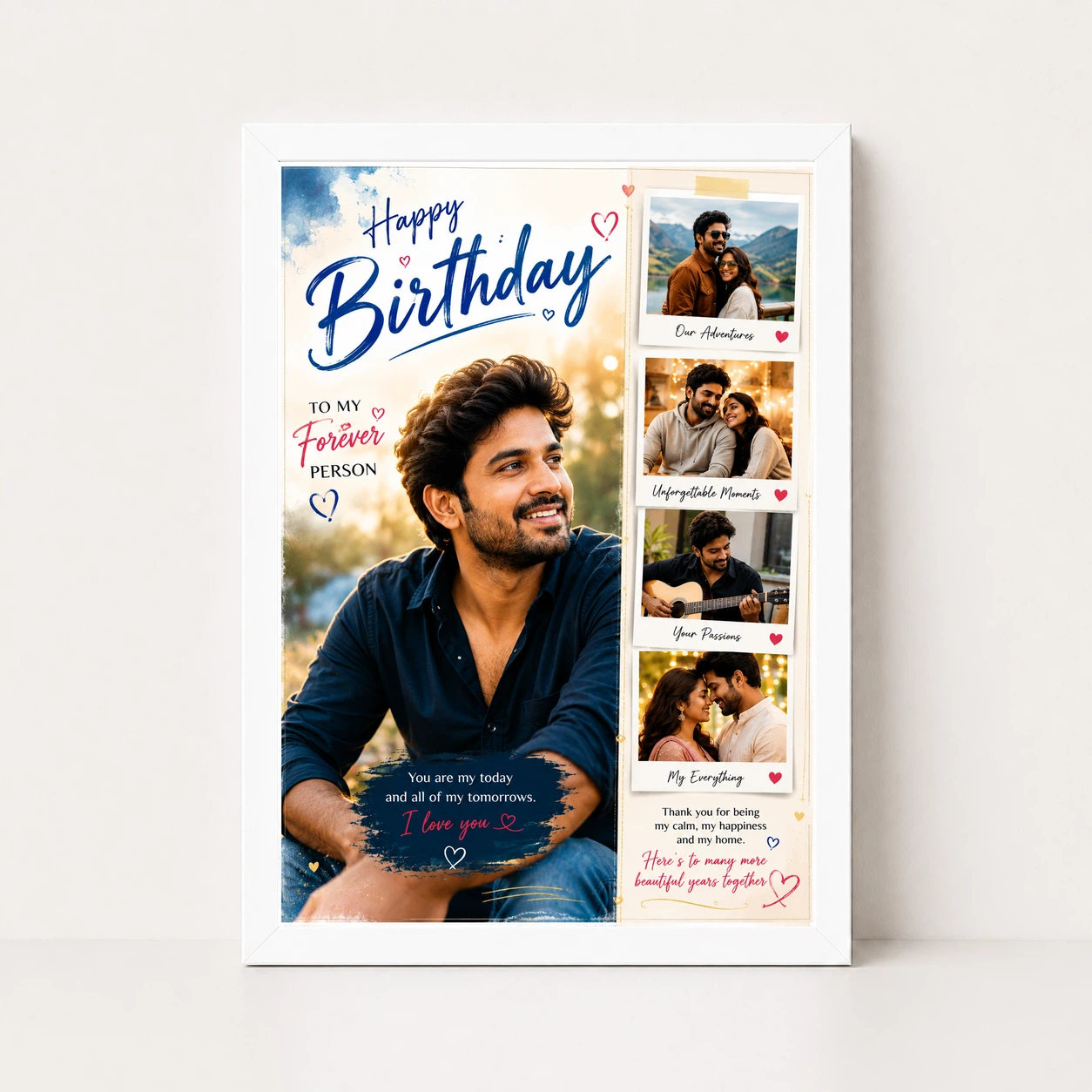 Birthday Photo Frame for Boyfriend Forever Person Design, view 11