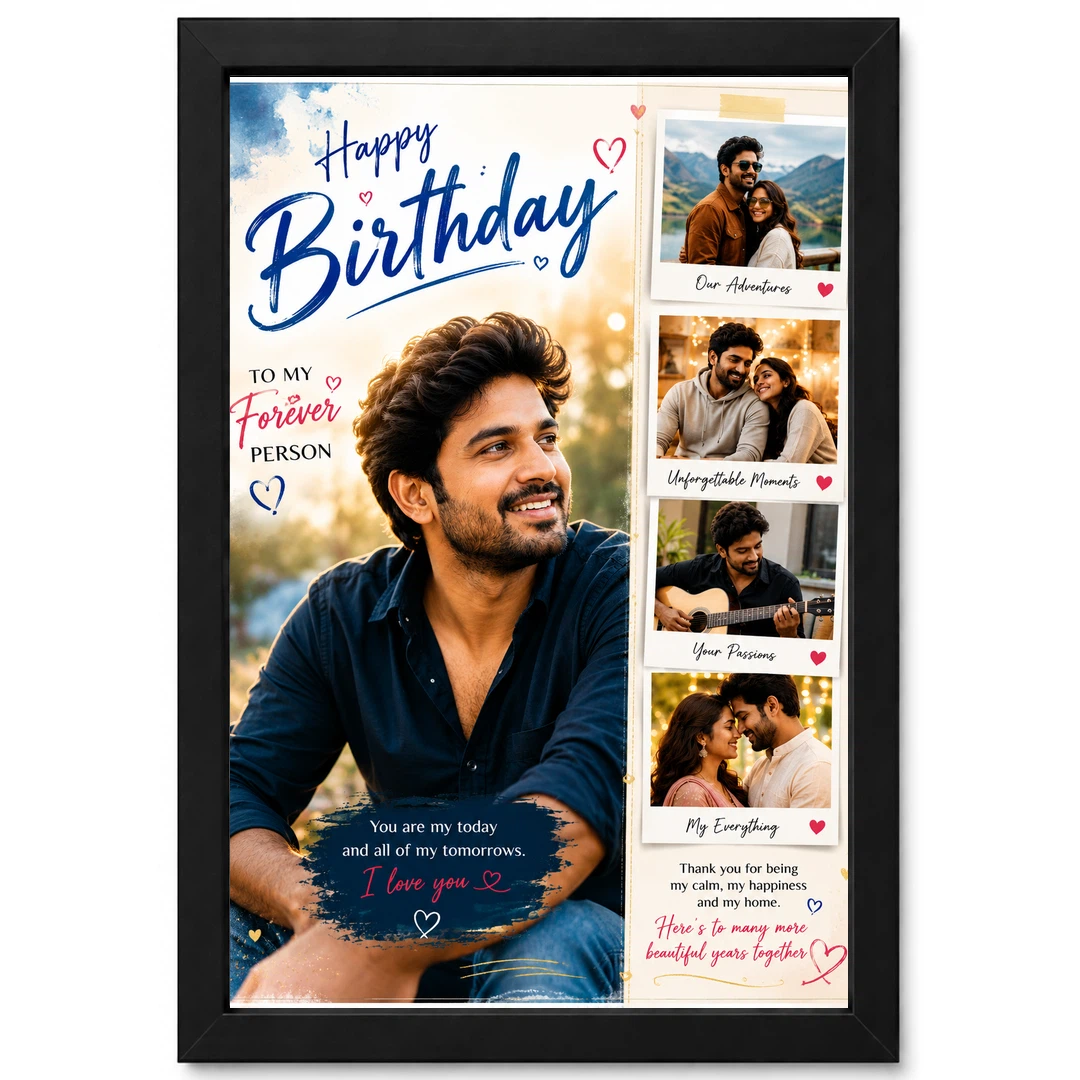 Birthday Photo Frame for Boyfriend Forever Person Design, view 12