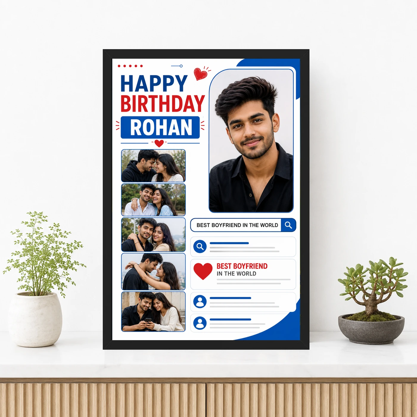 Birthday Photo Frame for Boyfriend Forever Person Design, view 3