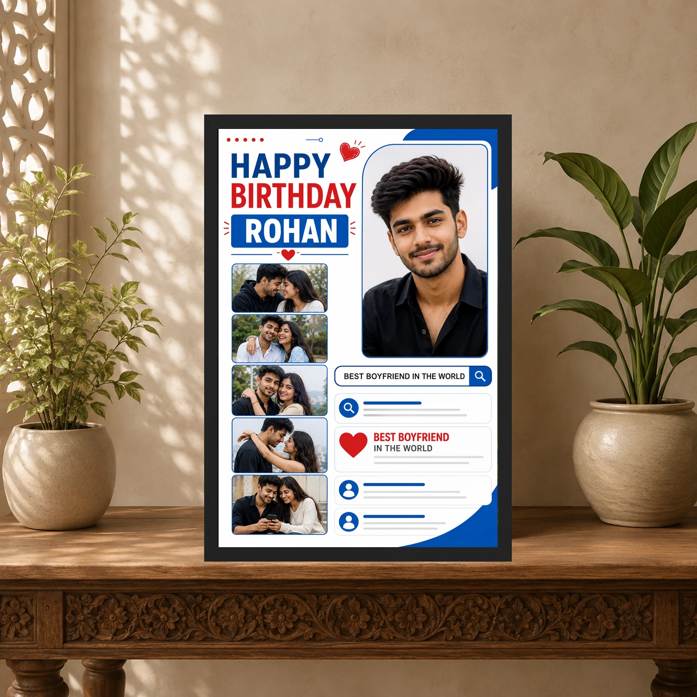 Birthday Photo Frame for Boyfriend Forever Person Design, view 5