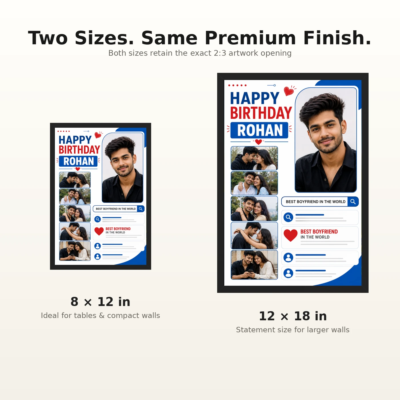 Birthday Photo Frame for Boyfriend Forever Person Design, view 8