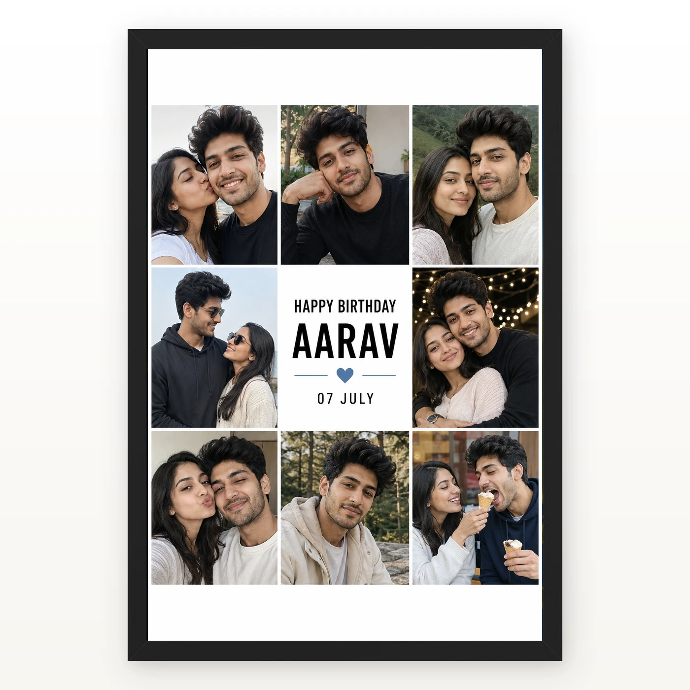 Birthday Photo Frame for Boyfriend Gift Classic Design