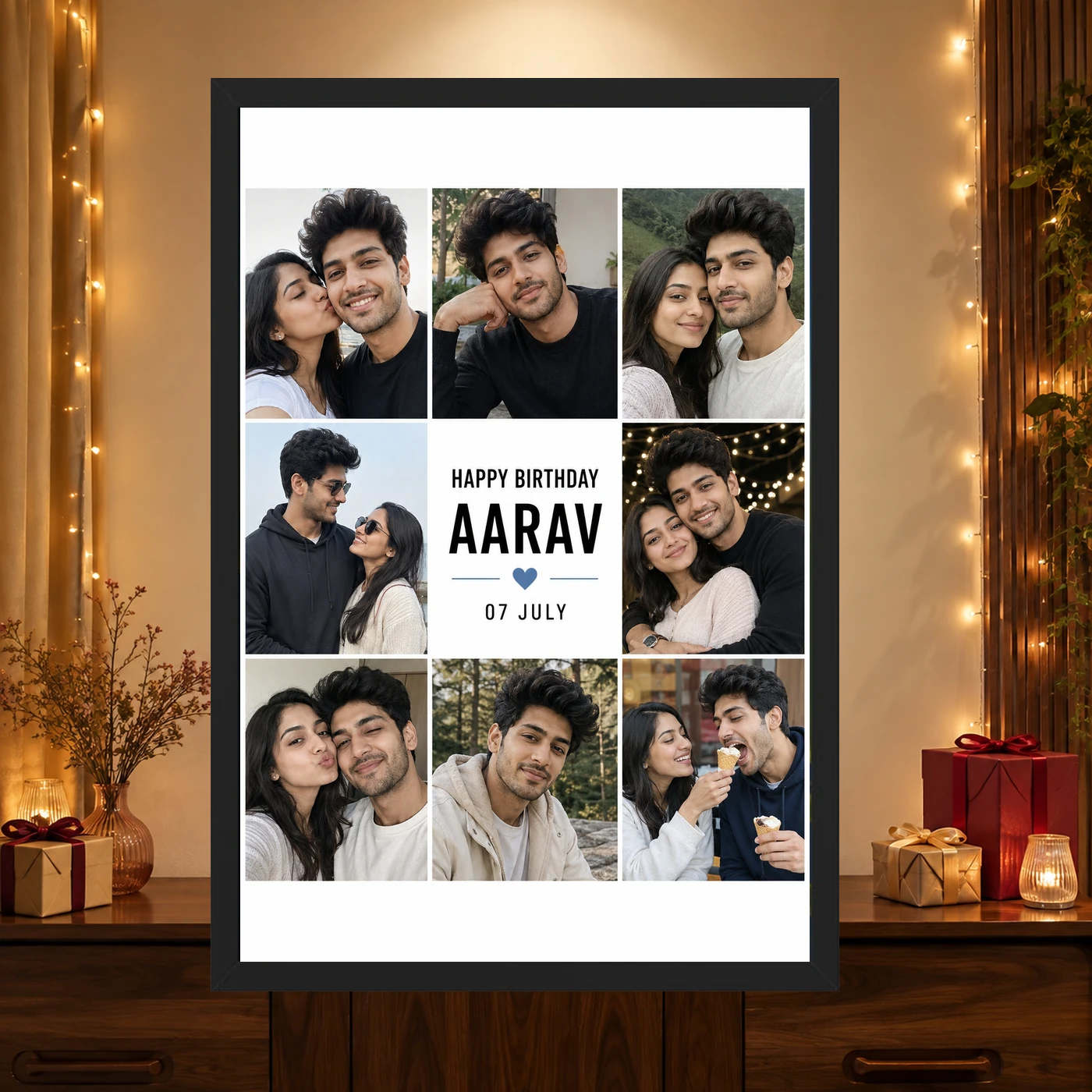 Birthday Photo Frame for Boyfriend Gift Classic Design, view 4